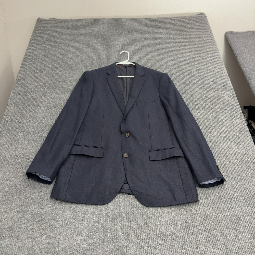 J Crew Ludlow Blazer Mens 42L Navy Blue Linen Two Button Sport Coat Professional